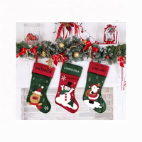 YF charmant en peluche décorations pour la maison saison des vacances sac de bonbons festif tissu broderie père noël bas de noël modèle en Polyester