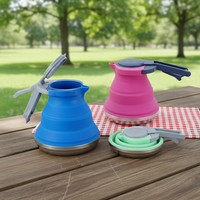 Bouteille d'eau en silicone pliable, anti-fuite, portable, avec poignée, résistante à la chaleur, sans BPA, grande capacité, réutilisable