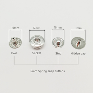DWDP-SB01 8mm 10mm 12mm Four-<strong>part</strong> <strong>S</strong>-spring Snap Buttons Hidden Snap Fastener - Product Image 2