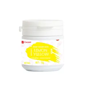 Cocosir, tóner soluble en agua, polvo colorante amarillo limón de grado alimenticio para bebidas de helado de caramelo, Polvo de pigmento de 10g