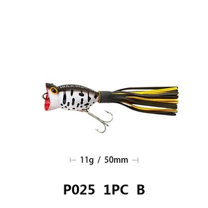 Leurres <span class=keywords><strong>de</strong></span> pêche Hula Popper à bouche bombée avec jupe en caoutchouc, 10 couleurs, yeux 3D, pour pêche en surface au bar - Product Image 5
