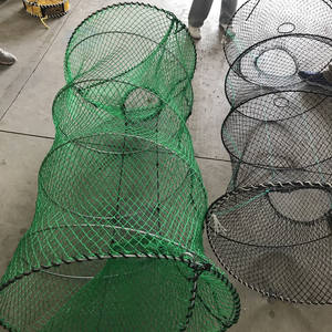 Filet de pêche en métal cage à crevettes en nylon pliable piège à <span class=keywords><strong>poisson</strong></span> crabe filet coulé - Product Image 5