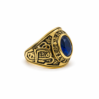Maßgefertigter Unisex 925 Silber Blauer Zirkon Vintage Gravierter Luxus-Ring für Großhandel Schmuckkollektionen
