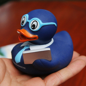 Squeaky <strong>Floating</strong> Swimming Toy Office Worker Glasses Rubber <strong>Duck</strong> - Product Image 3