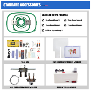 Máquina de Bordar Computarizada QHM 2026 de <span class=keywords><strong>2</strong></span> Cabezales para Gorras, 12/15 Agujas con Motor de Rodamientos para Imprentas - Product Image 3