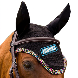 Bonnet d'oreille pour cheval imprimé sur mesure avec perles colorées, style moderne, confortable, protection équestre pour cheval, bonnet d'oreille pour l'équitation - Product Image 1