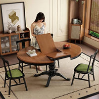 Table à manger extensible en bois massif de style vintage du milieu du siècle, rétro français, pliable, convertible, style moderne, gain de place, pour la maison