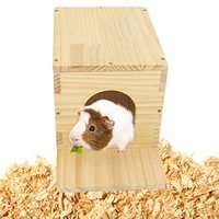 Maison pour chinchilla avec plateforme, cage en bois pour cochon d'Inde, maisons et cachettes pour lapins avec fenêtre