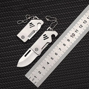 Coltellino Tascabile Multifunzione <span class=keywords><strong>in</strong></span> Acciaio Inox, Lama Pieghevole, EDC per Campeggio, Frutta, Piccolo Coltello di Sopravvivenza con Portachiavi - Product Image 2