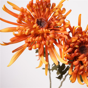 Pegamento suave Artificial ramita de otoño Flor de crisantemo decoración de sala de estar al aire libre accesorios ramo planta verde floristería - Product Image 3