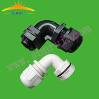 Passe-câble en nylon injecté IP68 à angle de 90 degrés, série M, M16*1.5, toutes tailles, joint d'étanchéité en plastique, connecteur de fixation de câble