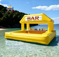 Bar flottant gonflable pour piscine avec sièges et porte-boissons pour adultes, équipement de jeu aquatique, divertissement aquatique extérieur