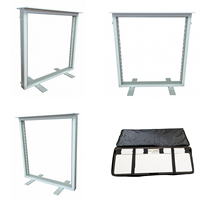 Boîte à lumière flash haute luminosité - Présentoir roulant en aluminium et plastique 100x10cm avec cadre LED à 8 couleurs changeantes