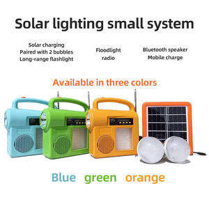 Oem/ODM mini năng lượng mặt trời LED Bộ dụng cụ ánh sáng khẩn cấp hệ thống chiếu sáng với FM Bluetooth ngân hàng điện với đèn pin cho cắm trại - Product Image 2