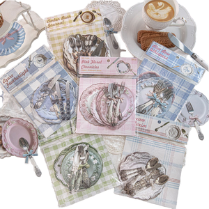 18 Hojas/paquete de Pegatinas Autoadhesivas con Acabado Brillante, Serie <span class=keywords><strong>Utopia</strong></span>, Decoración Romántica Francesa para Mesa, Decoración Festiva - Product Image 1