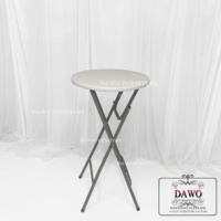 Table de bar ronde en plastique blanc moderne pour repas en plein air pour cour villa camping ou meubles pliants en gros