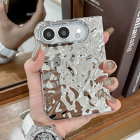 Coque de téléphone portable en PC plissé et plaqué pour iPhone Duo Apple 18, style tendance