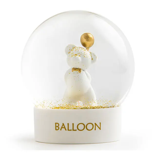 2020 personalizado ballon urso levou luz Globo de Neve bola de Neve de Natal com Papai Noel Alce Neve Bola De Cristal Presentes de Ano Novo