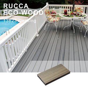 Rucca 138*23mm Pavimentazione per Esterni in Legno Plastico Impermeabile Installazione a Incastro Pavimento Ingegnerizzato in Teak PVC Noce per Giardino/Parco - Product Image 3