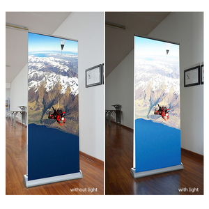 2023新款发光二极管灯超薄广告卷起支架拉起横幅滚动显示灯箱 - Product Image 3