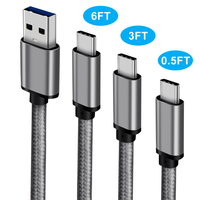 Câble de chargeur de téléphone d'usine Câble USB 3.0 Type C 2M 3A Chargeur rapide USB C Kaapeli pour iPhone 15 Pro Max iPad