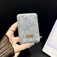 Coque de téléphone tendance de luxe plaquée diamant, tendance, pour 11-17 Pro, en matériau PC antichoc, avec porte-cartes magnétique