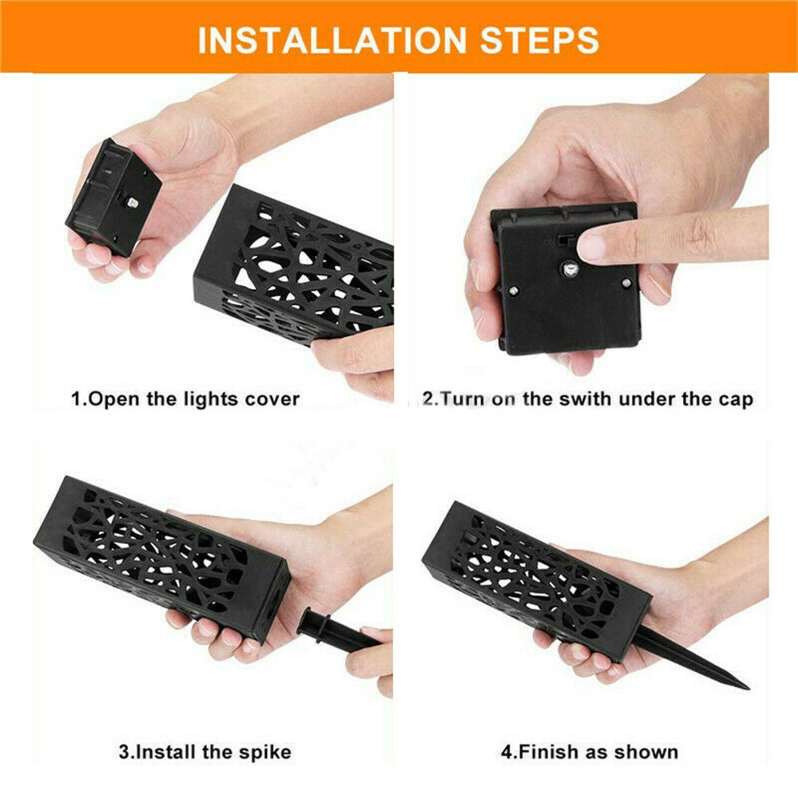 Waterproof Outdoor Landscape  LED Solar Lawn Light Pathway Garden Lamp Decor Hollow Out Modern Style