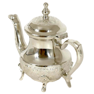 Tetera de cobre y plata artesanal marroquí tradicional GM Maestro N 22 24,5x13,5x24 BiyadinaStore Piriform - Product Image 3