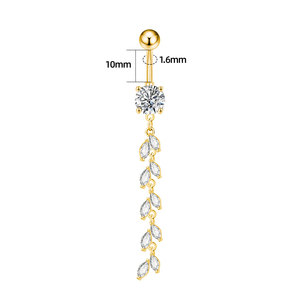 In acciaio <span class=keywords><strong>inox</strong></span> ipoallergenico ciondolo anello Ombligo 14G 10mm Sexy pulsante ombelico Piercing chiaro zircone rotondo - Product Image 6