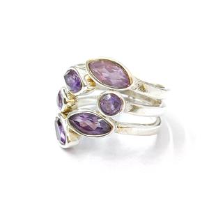 Anillo de Amatista, Plata de Ley 925, Anillo de Piedra Preciosa, Amatista, Colección Hecha a Mano, Anillos Finos, Joyería de Plata, Precio al por Mayor - Product Image 2