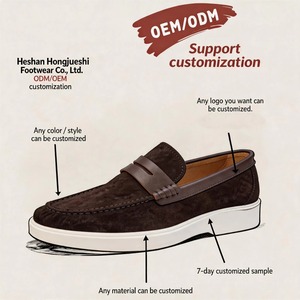 Mocasines de Cuero de Gamuza Hechos a Mano para Hombre, Zapatos Casuales de Negocios Sin Cordones, Forro de Cuero Genuino, Suela de Goma para Todas las Temporadas - Product Image 4