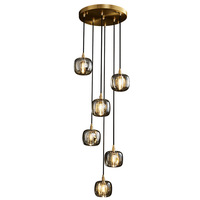 Lustre long de luxe Zeal Lighting, rotatif, en cristal K9, pour escalier, luminaire suspendu