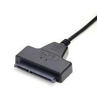 Adaptateur USB 2.0 Type-C vers SATA 22 broches, câble de données externe blindé tressé avec convertisseur de port DC pour disque dur (SSD HDD)