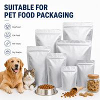 Sachet Doypack en aluminium à fermeture zip quad pour aliments et friandises pour chats et chiens, emballage robuste