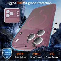 Étui de téléphone magnétique de luxe personnalisé effet cerise pour iPhone 18 17 Pro Max, avec protection d'objectif et compatible charge sans fil, toucher soyeux