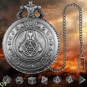 YY Set De 7 Dados Poliédricos Metálicos Accesorios Para Juegos De Mesa RPG Con Estuche Portátil - Product Image 3