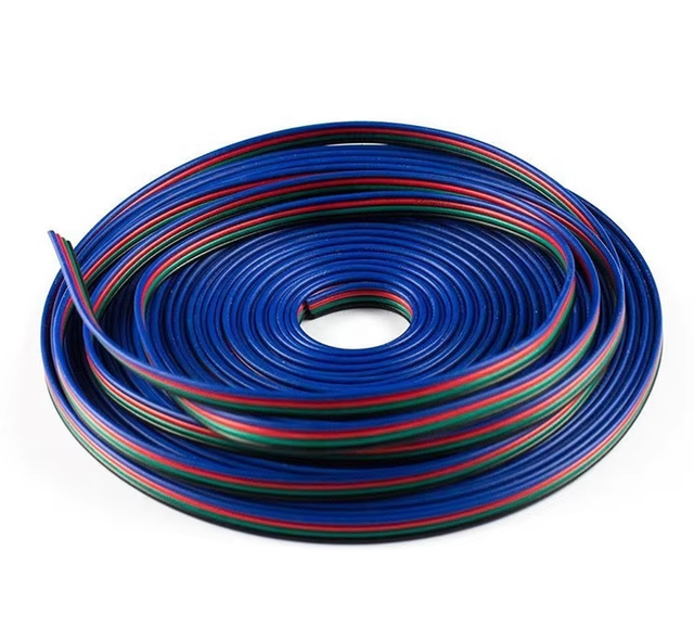 22AWG Conductor LED Power Cable Line 4 Wire 4Pin Extend Wire for 5050 3528 RGB Strip Electrical Wires Extension Power Cord Cable