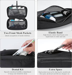 Men's Fashionable Nylon Slim Cosmetic <b>Case</b> for Bag Portable Waterproof Hanging Dopp Kit Zipper Closure 20-35L for <b>Travel</b> - Product Image 5