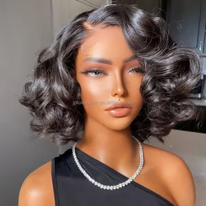 Grosir Wig Gelombang Tubuh Rambut Manusia Renda Depan HD Renda Frontal Wig Vendor Gelombang Air Penuh Renda Wig Rambut Manusia untuk WANITA HITAM