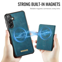 Casing HP Anti Benturan Kulit PU OEM/ODM Denior dengan Cincin Magnetik Terintegrasi, Kompatibel dengan Seri A57/A56/A55/A54/A17/A16/15/A14