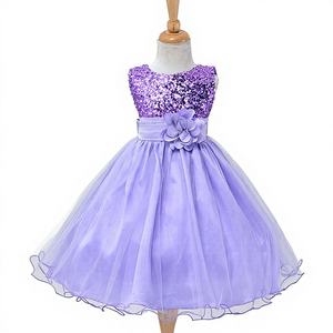 Vestidos de niña al por mayor, vestidos de gasa con lentejuelas, vestidos para actuaciones, vestidos de princesa, vestidos esponjosos, vestidos sin mangas - Product Image 1