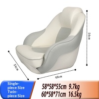 Siège de bateau marin de luxe - Chaise de capitaine ergonomique avec vinyle résistant aux UV pour ponton, yacht et bateau de pêche