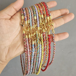 BCL1323 جديد شعبية متعددة الألوان النايلون مضفر حبل حرير حبل حبل الذهب ينتهي قلادة - Product Image 6