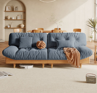 Jifeng-sofá de tela de nube de madera maciza de estilo japonés, muebles de doble tronco para sala de estar