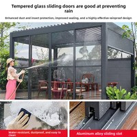 Pergola extérieure en aluminium, gazebo, toit rétractable manuel/électrique automatique à lames orientables, véranda de jardin, auvent en alliage d'aluminium, imperméable