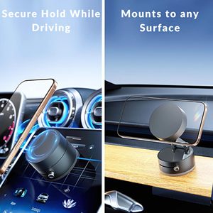 Foldable Double Sided Suction Cup Phone Holder Magnetic Vacuum Suction for <b>Desk</b> Use Portable ABS Material Smooth Textured - Product Image 4