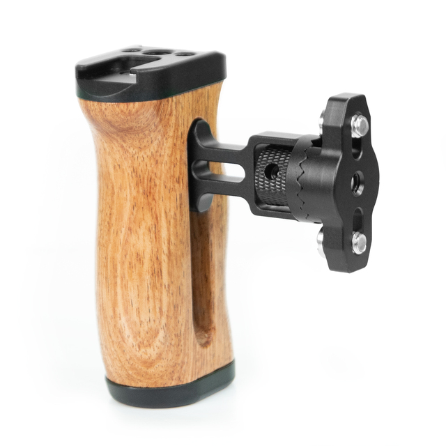 Universal Wooden Side Handle Grip Left Handgrip for Camera and Phone Cage