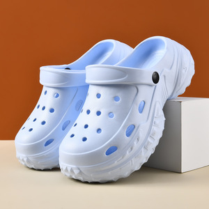 Women's <b>Crocs</b> Thick Soled EVA Non Slip Closed Toe Summer Slippers Size 33 40 White Pink Black Beige <b>Light</b> Blue - Product Image 3
