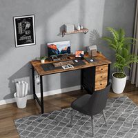 Ama zon Bureau d'ordinateur portable PC en bois massif personnalisé Bureaux de jeu Table d'étude avec étagère de rangement Meubles de bureau à domicile Vente en gros
