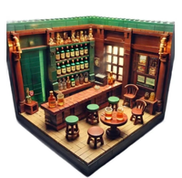 Ensemble de blocs de construction en plastique MOC DIY pour vitrine de whisky personnalisée, scène de showroom, pour l'affichage et la promotion